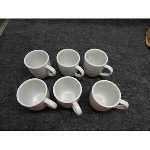 Set of 6 Tuxton White Vitrified China Coffee Mugs 15 Ceramic Cafe Tea Cups